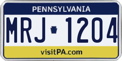 PA license plate MRJ1204