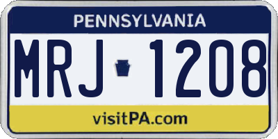 PA license plate MRJ1208