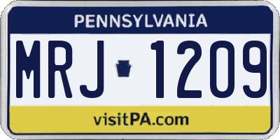 PA license plate MRJ1209