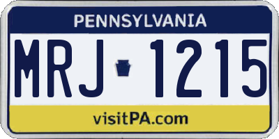 PA license plate MRJ1215