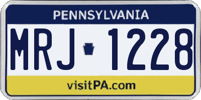 PA license plate MRJ1228