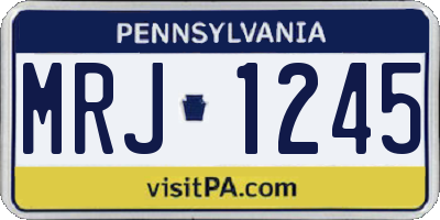 PA license plate MRJ1245