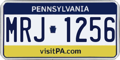 PA license plate MRJ1256