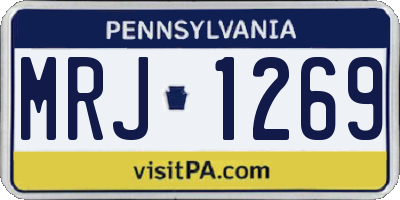 PA license plate MRJ1269