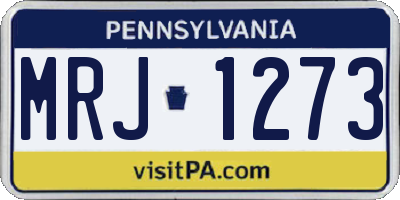 PA license plate MRJ1273