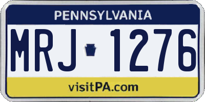 PA license plate MRJ1276