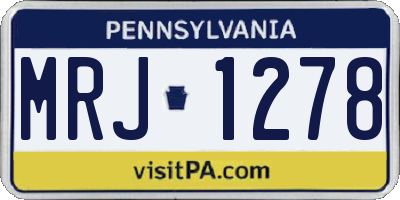 PA license plate MRJ1278