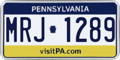 PA license plate MRJ1289