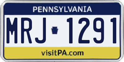 PA license plate MRJ1291