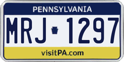 PA license plate MRJ1297