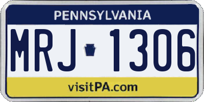 PA license plate MRJ1306