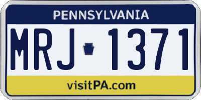 PA license plate MRJ1371