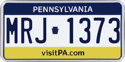 PA license plate MRJ1373