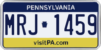 PA license plate MRJ1459