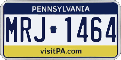 PA license plate MRJ1464