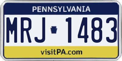 PA license plate MRJ1483