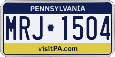 PA license plate MRJ1504