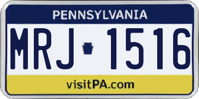 PA license plate MRJ1516