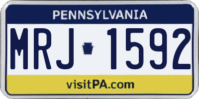 PA license plate MRJ1592
