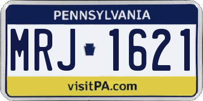 PA license plate MRJ1621