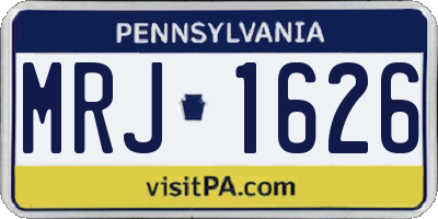 PA license plate MRJ1626