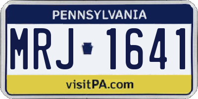 PA license plate MRJ1641