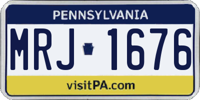 PA license plate MRJ1676