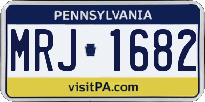 PA license plate MRJ1682
