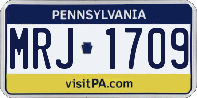 PA license plate MRJ1709