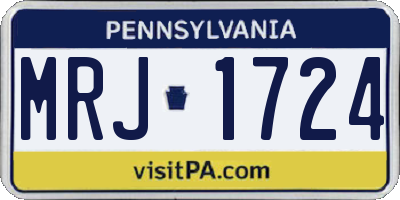 PA license plate MRJ1724