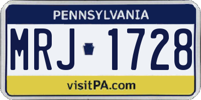 PA license plate MRJ1728
