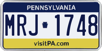 PA license plate MRJ1748