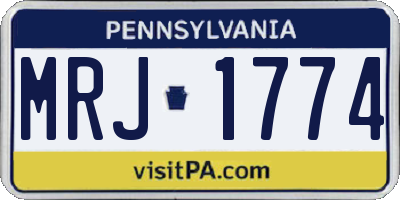 PA license plate MRJ1774