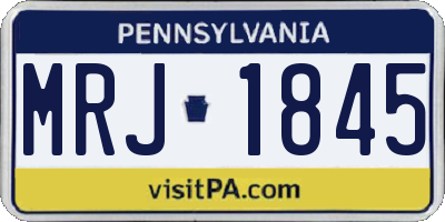 PA license plate MRJ1845