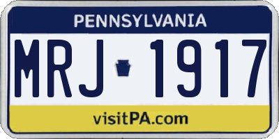 PA license plate MRJ1917