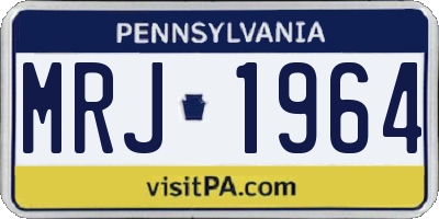 PA license plate MRJ1964
