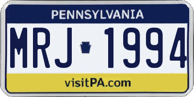 PA license plate MRJ1994
