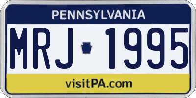 PA license plate MRJ1995