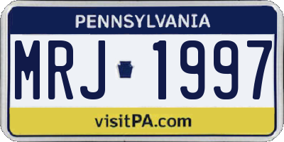 PA license plate MRJ1997