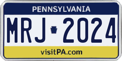 PA license plate MRJ2024