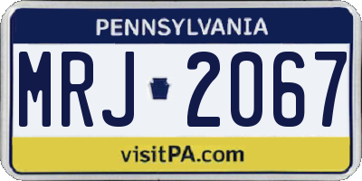 PA license plate MRJ2067