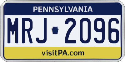 PA license plate MRJ2096