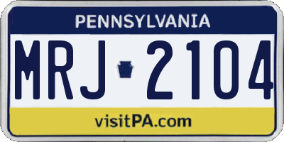 PA license plate MRJ2104