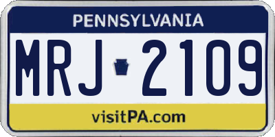 PA license plate MRJ2109