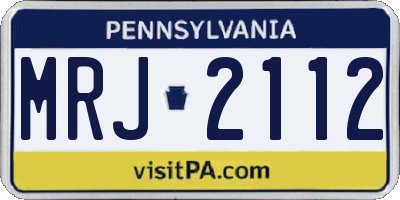 PA license plate MRJ2112