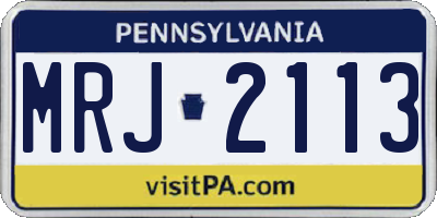 PA license plate MRJ2113