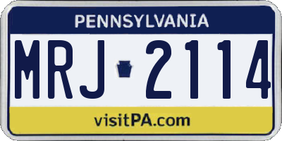 PA license plate MRJ2114