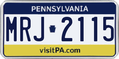 PA license plate MRJ2115
