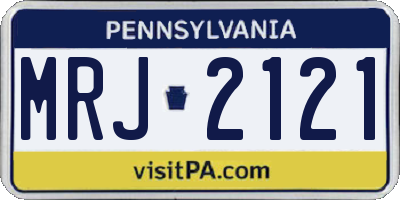 PA license plate MRJ2121