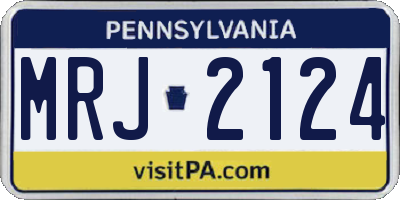 PA license plate MRJ2124
